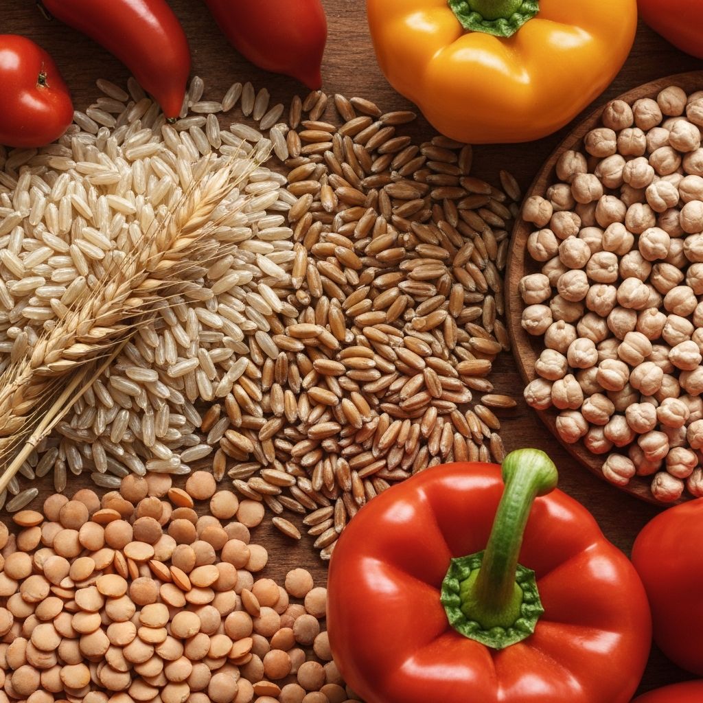 High-fiber whole foods and legumes